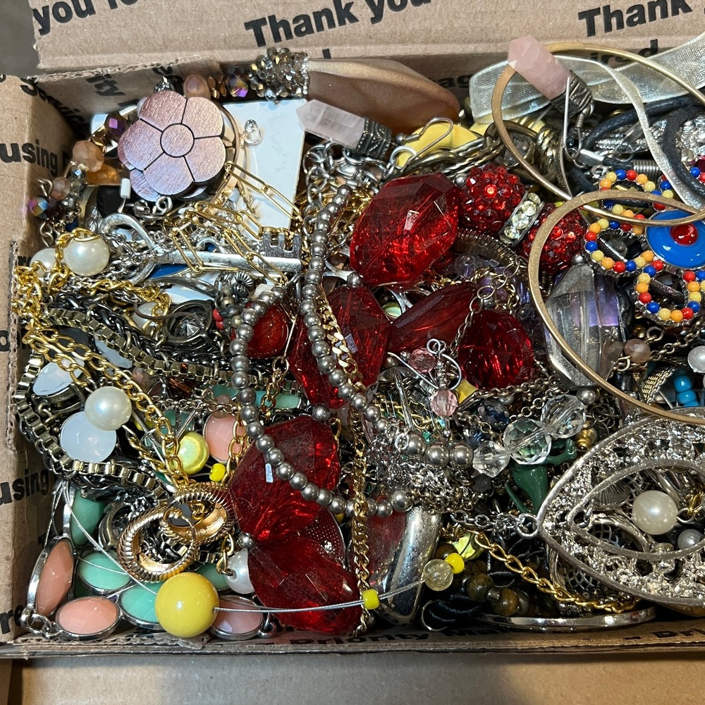 3 Lbs Craft Jewelry Lot Broken Repair Repurpose Wearable Harvest Resell
